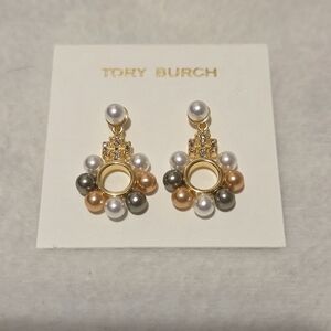 Tory Burch Gold and Pearl Earrings